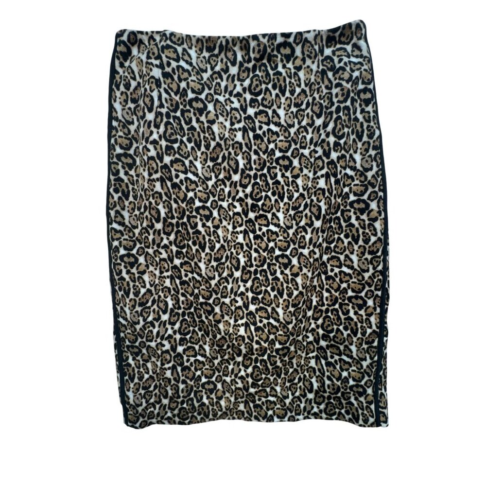 White House Black Market Womens Leopard Straight Pencil Skirt Size 00 Brown Chic